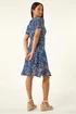 Roman Blue Petite Leaf Lace Ruched Dress - 18 Image 3