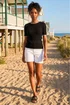 Roman Black Button Detail Ribbed Knit Top - 14 Image 2
