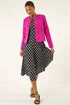 Roman Violet Collarless Buttoned Boucle Jacket - 14 Image 1