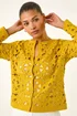 Roman Yellow Crochet Knit Cardigan - L Image 1