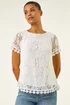 Roman Ivory Lace Detail Bardot Top - 12 Image 4