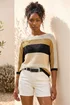Roman Beige Colour Block Stripe Jumper - 14 Image 1