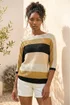 Roman Beige Colour Block Stripe Jumper - 14 Image 2