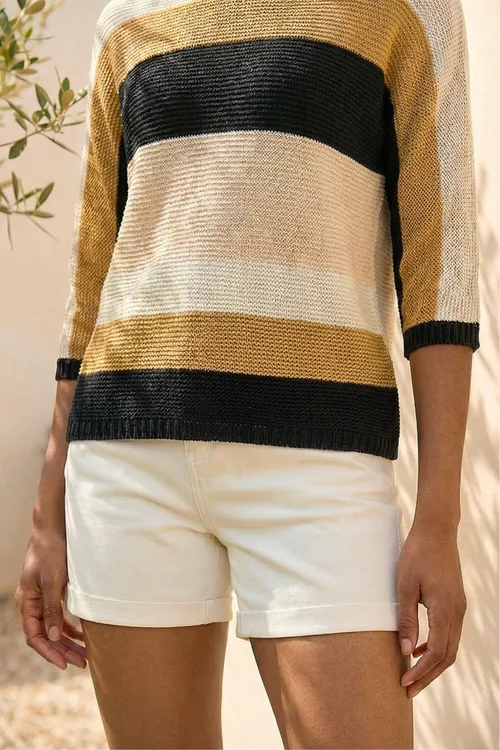 Roman Beige Colour Block Stripe Jumper - 14 Image 4