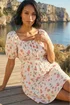 Dusk Ivory Floral Print Shirred Dress - 18 Image 2