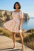 Dusk Ivory Floral Print Shirred Dress - 18 Image 1