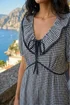 Dusk Black Gingham Frill Tie Midi Dress - 16 Image 4