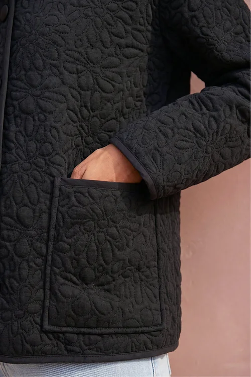 Roman Black Patterned Pocket Edge Jacket - 10 Image 4