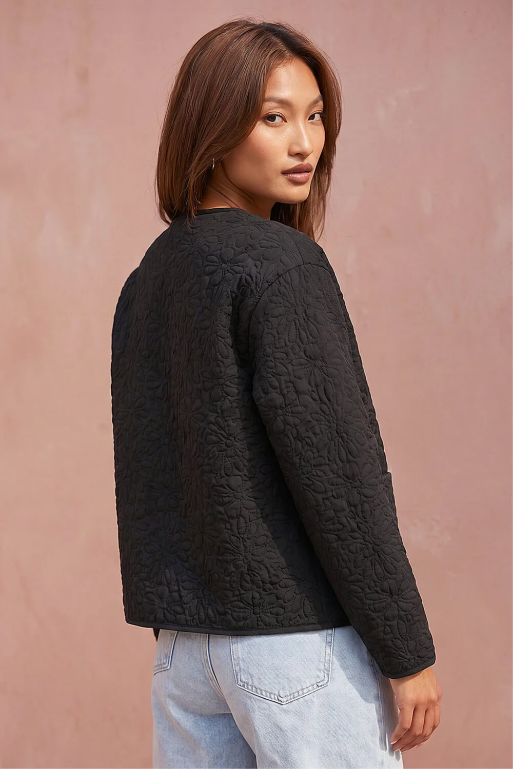 Roman Black Patterned Pocket Edge Jacket - 10 Image 3