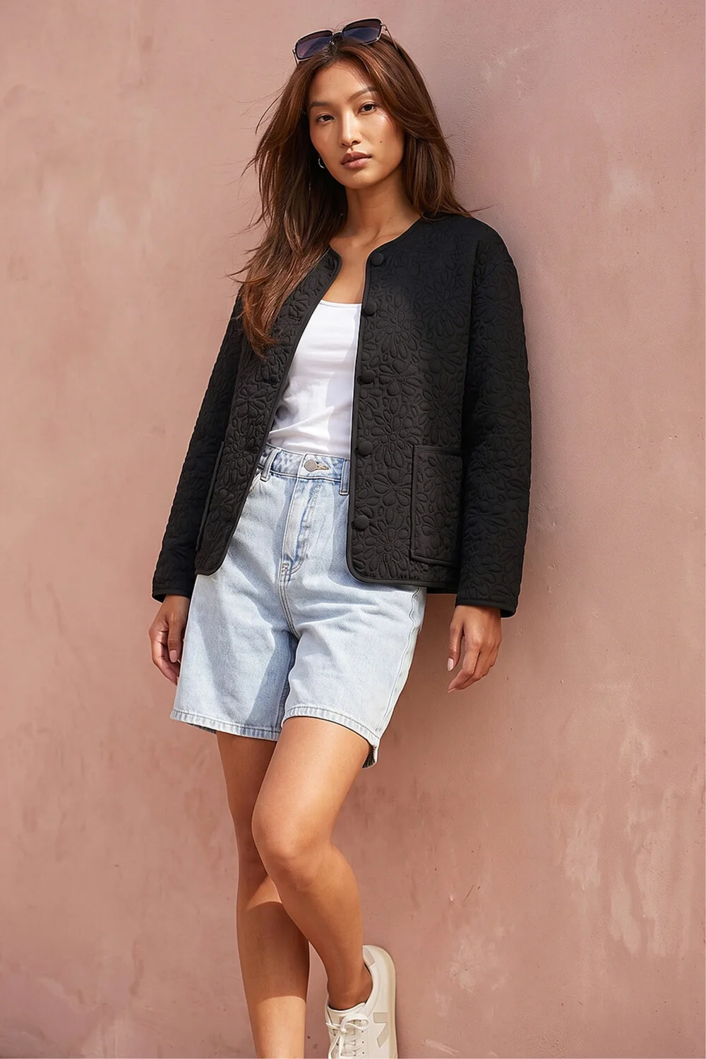 Roman Black Patterned Pocket Edge Jacket - 10 Image 2