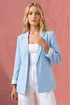 Roman Blue Textured Light Weight Blazer - 18 Image 1