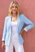 Roman Blue Textured Light Weight Blazer - 18 Image 2