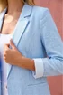 Roman Blue Textured Light Weight Blazer - 18 Image 4
