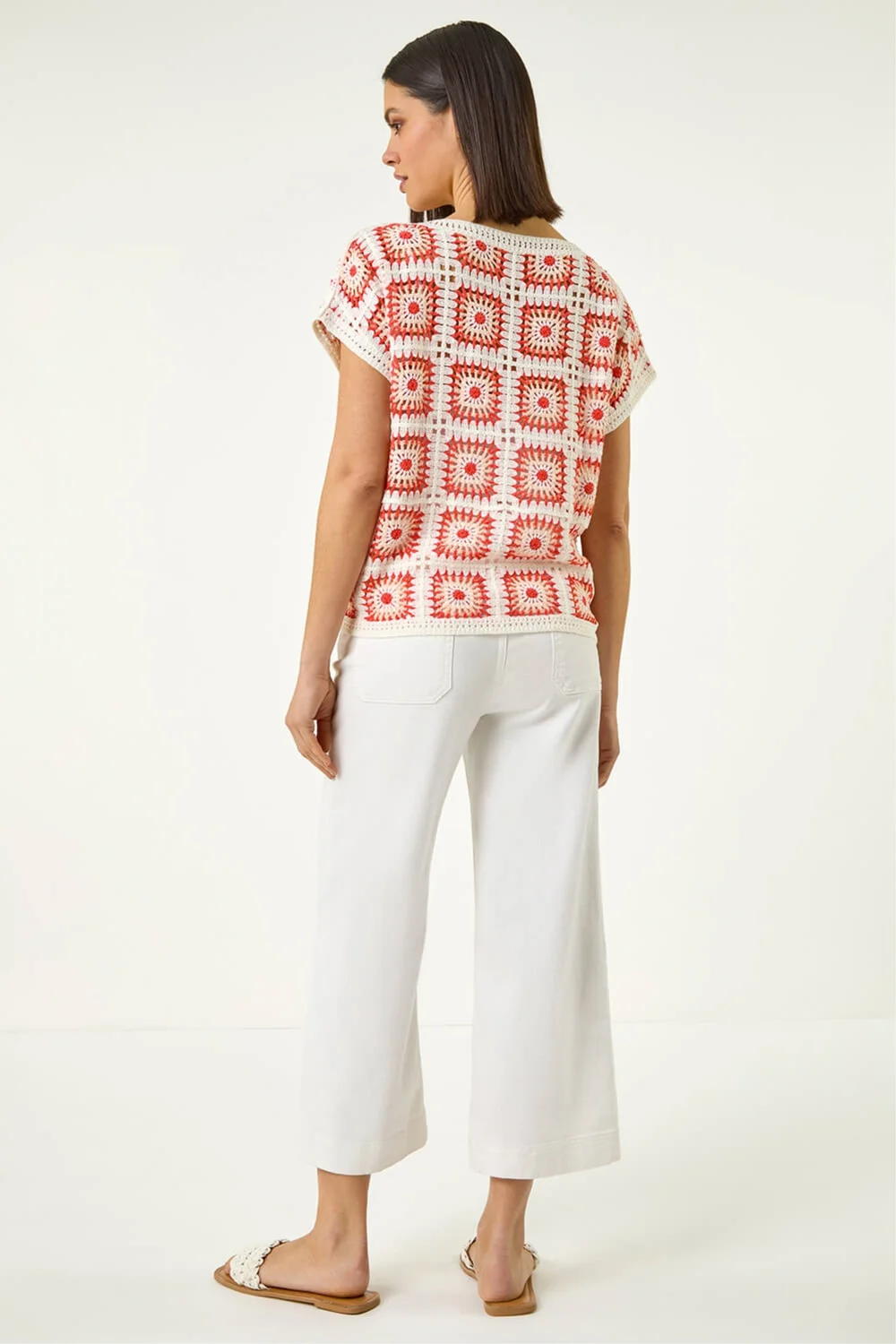 Roman Orange Crochet Knitted Top - 14 Image 4