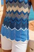 Roman Blue Wave Chevron Knitted Vest - 10 Image 4