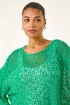 Roman Green Light Weight Open Knit Jumper - S Image 4