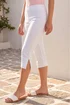 Dusk White Split Hem Bengaline Capri Trouser - 10 Image 2