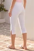 Dusk White Split Hem Bengaline Capri Trouser - 10 Image 3