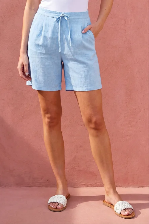 Roman Blue Textured Bermuda Short - 16 Image 2