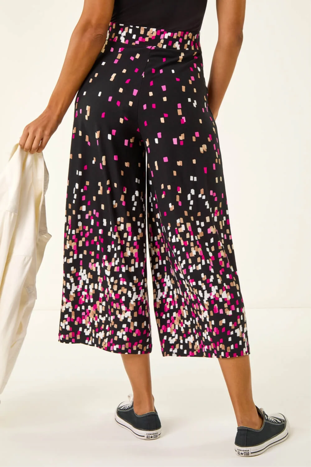 Roman Black Border Print Culotte Trouser - 20 Image 4