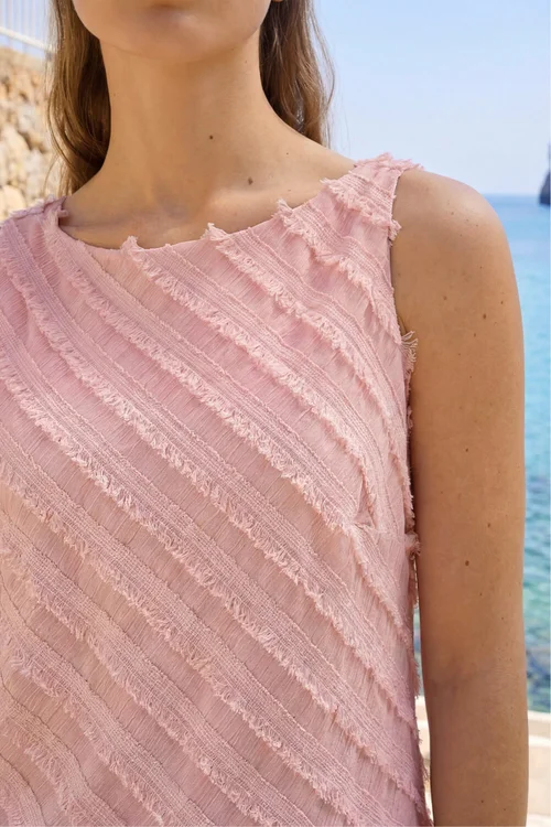 Roman Pink Fringe Detail Trim Vest - 18 Image 4