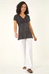 Roman Black Contrast Polka Dot Gathered Top - 20 Image 3
