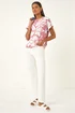 Roman Pink Floral Print Jersey Back Top - 20 Image 1