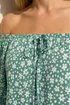 Roman Sage Floral Puff Print Bardot Top - 16 Image 4
