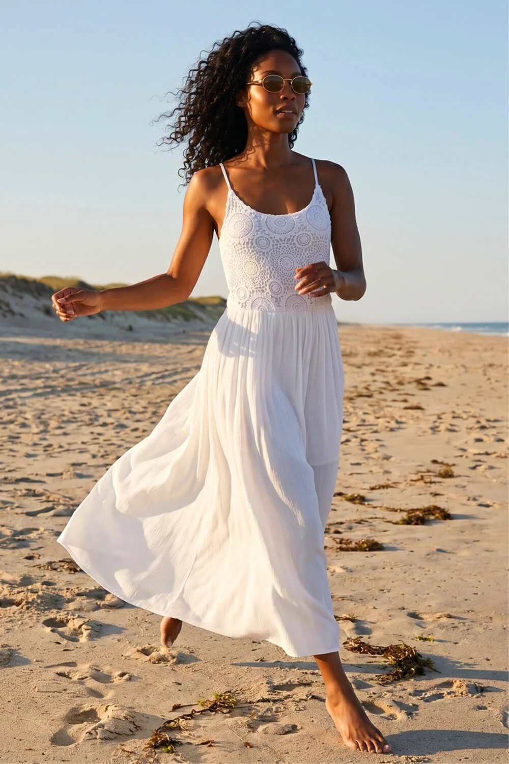 Roman White Lace Bodice Strappy Midi Dress - 12 | Matalan Roman White Lace Bodice Strappy Midi Dress - 12 | Matalan