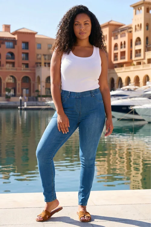 Roman Denim Curve Denim Elastic Waist Jegging - 20 Image 1
