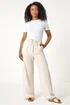 Roman Natural Petite Linen Mix Wide Leg Trouser - 10 Image 2
