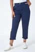 Roman Navy Petite Cotton Blend Stretch Chino Trousers - 12 Image 4