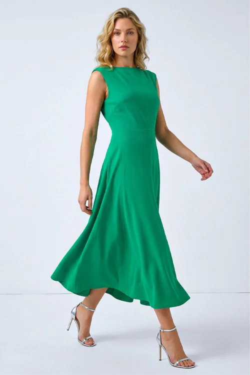 Roman Green Fit & Flare Midi Dress - 16 Image 1