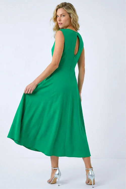 Roman Green Fit & Flare Midi Dress - 16 Image 3