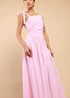 Little Mistress Pink Stripe Asymmetric Midaxi Dress - 12 Image 4