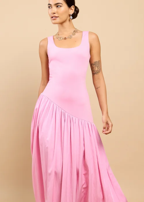 Little Mistress Pink Dropped Waist Midaxi Dress - 16 Image 4