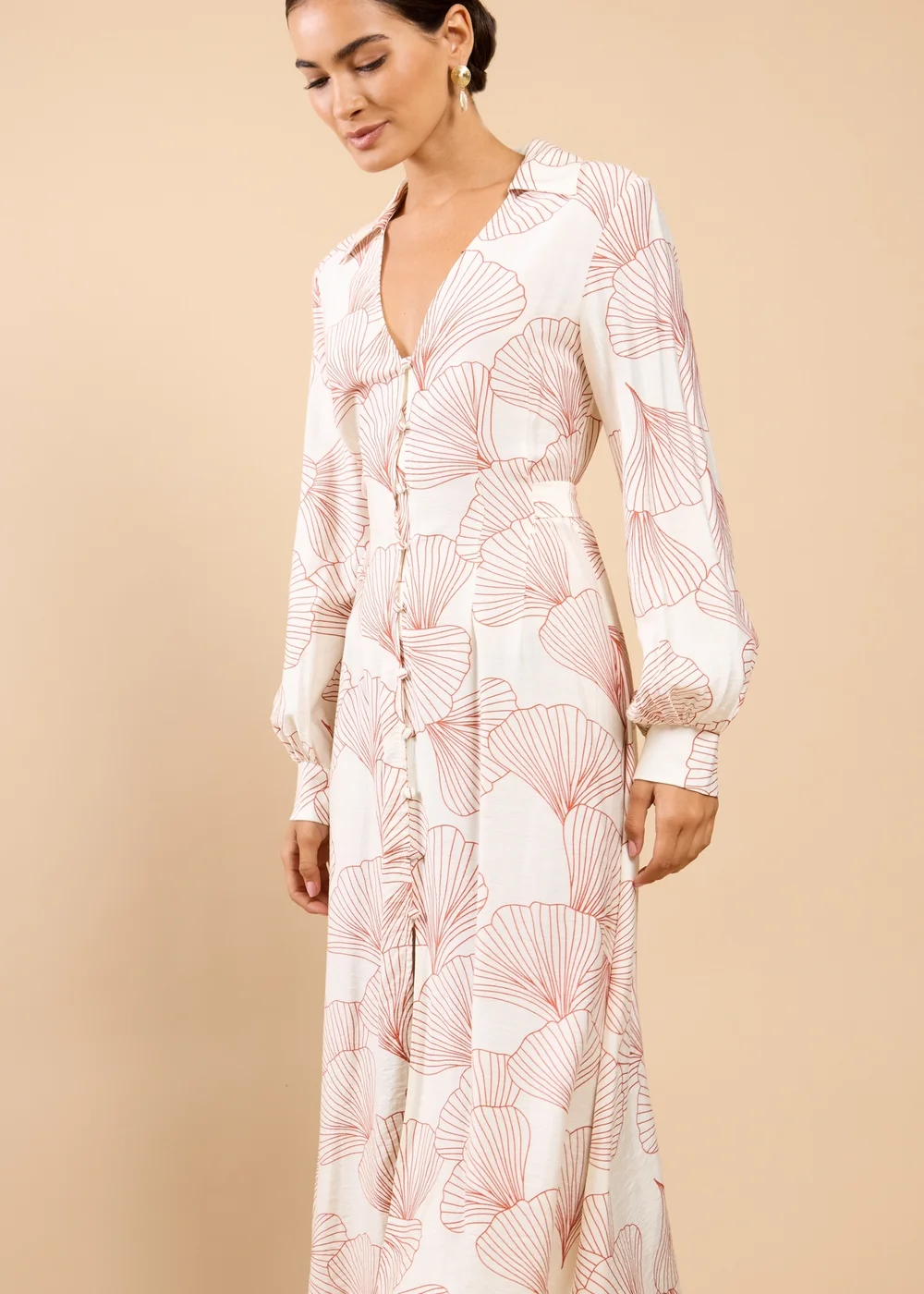 Little Mistress Shell Print Midaxi Shirt Dress - 10 Image 4