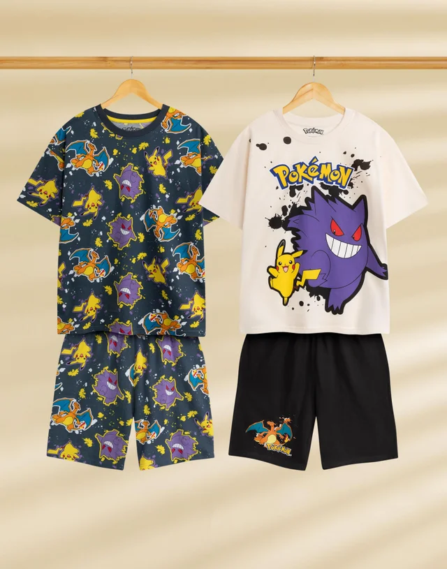 Vanilla Underground Pokemon Boys Multicoloured Short Pyjama Set (4-14 Years) - Pack of 2