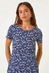 Roman Navy Petite Ditsy Floral Pocket Stretch Dress - 10 Image 4