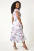Roman Grey Petite Floral Print Wrap Frill Midi Dress - 12 Image 3