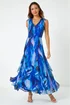 Roman Blue Sleeveless Abstract Print Maxi Dress - 10 Image 2