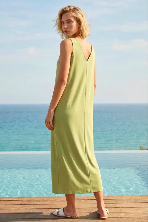 Roman Green Soft Pique Stretch Midi Dress - 18 Image 2