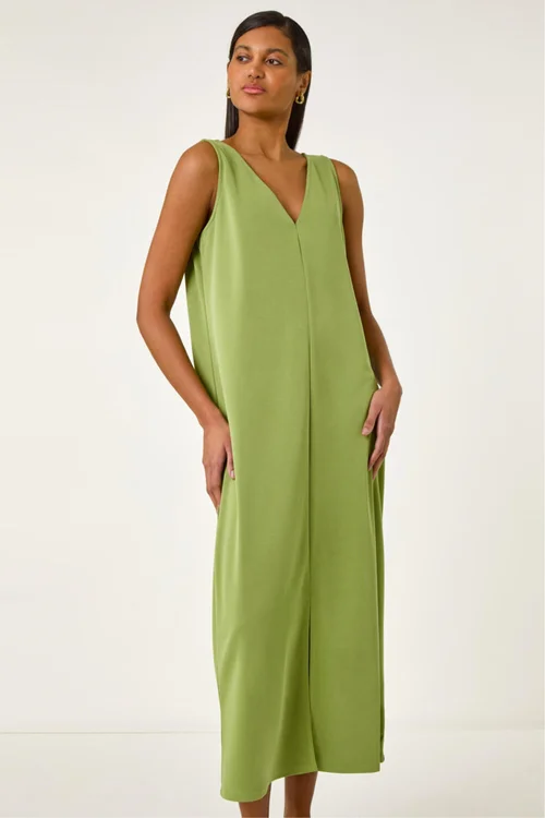 Roman Green Soft Pique Stretch Midi Dress - 18 Image 4