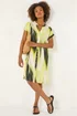 Roman Yellow Abstract Printed Linen Shift Dress - 10 Image 1