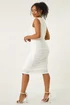 Roman White Petite Ruffled Stretch Dress - 8 Image 3