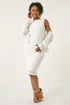 Roman White Petite Ruffled Stretch Dress - 8 Image 4