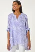 Roman Lilac Linear Print Wrap Tunic - 16 Image 1