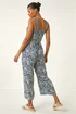 Roman Navy Paisley Print Cropped Jumpsuit - 12 Image 3