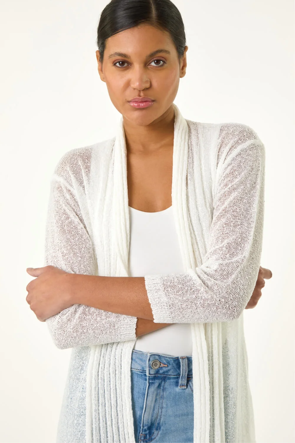 Roman Ivory Longline Back Detail Cardigan - 14 Image 4