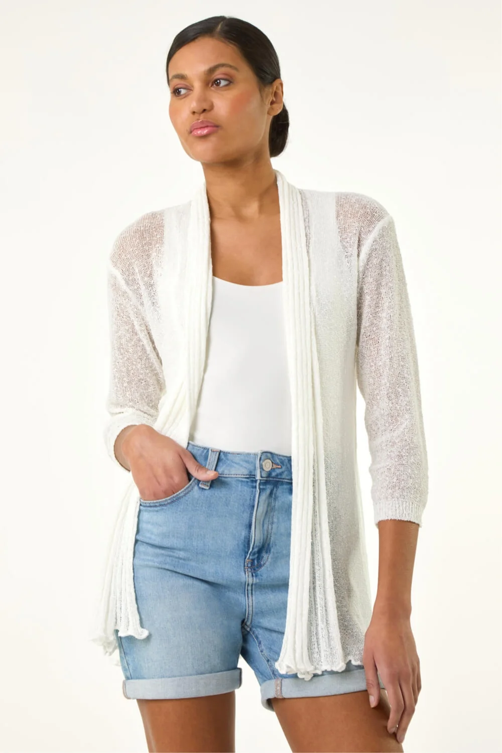 Roman Ivory Longline Back Detail Cardigan - 14 Image 1